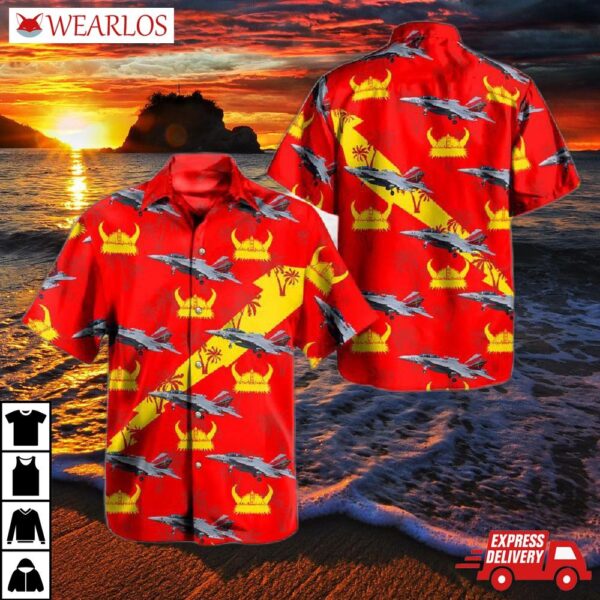 Us Navy Boeing Ea-18g Growler Of Vaq-129 Vikings Hawaiian Shirt
