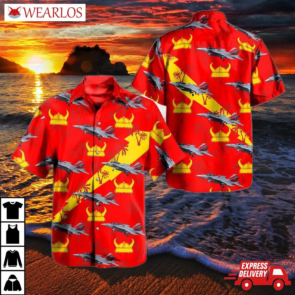 Us Navy Boeing Ea-18g Growler Of Vaq-129 Vikings Hawaiian Shirt