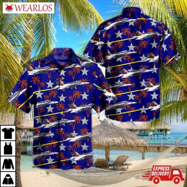 Us Navy Boeing F/a-18e Super Hornet Of Vfa-81 Sunliners Hawaiian Shirt
