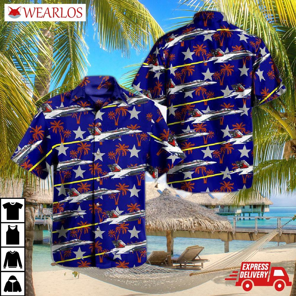 Us Navy Boeing F/a-18e Super Hornet Of Vfa-81 Sunliners Hawaiian Shirt