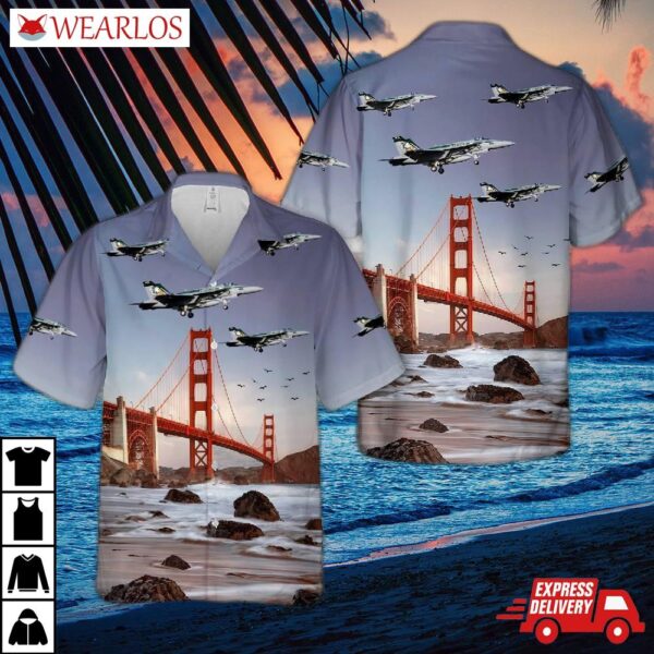Us Navy Boeing F/a-18e Super Hornet Vfa-195 "dambusters" Cag Colors Hawaiian Shirt