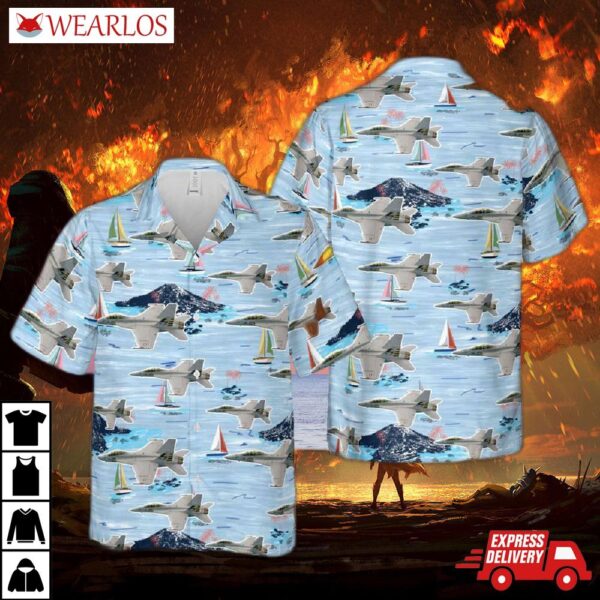 Us Navy Boeing F/a-18f Super Hornet "green Hornet" Hawaiian Shirt