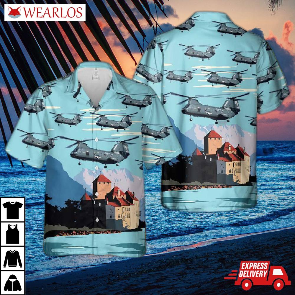 Us Navy Boeing Vertol Ch-46 Sea Knight Hawaiian Shirt