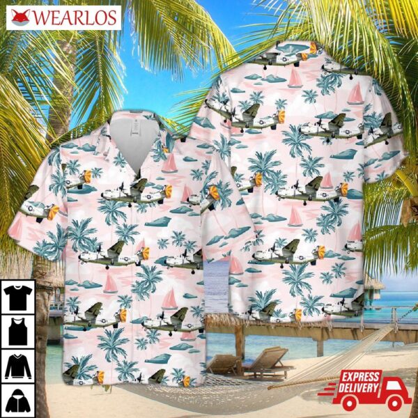 Us Navy C-2a Greyhound Vrc-40 Rawhides Hawaiian Shirt