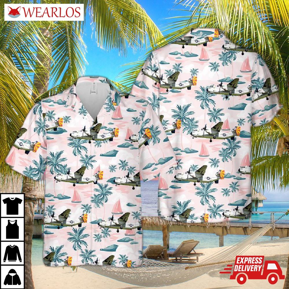 Us Navy C-2a Greyhound Vrc-40 Rawhides Hawaiian Shirt