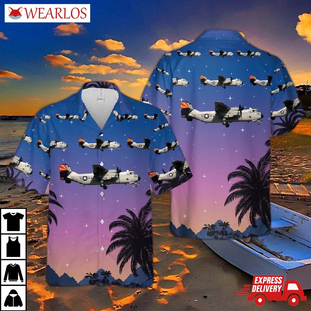 Us Navy C-2a Greyhound Vrc-40 Rawhides Hawaiian Shirt