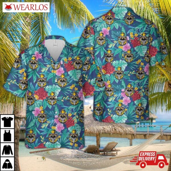 Us Navy Chief With Goat Head Anchor Hawaiian Shirt