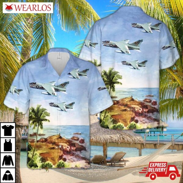 Us Navy Corsair Ii (buno 156863) Of Attack Squadron 146 (va-146) "blue Diamonds" Hawaiian Shirt