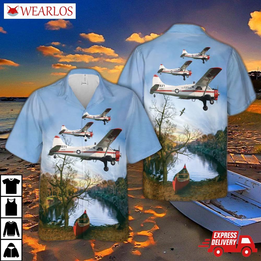 Us Navy De Havilland Canada U-6a Beaver (dhc-2) Hawaiian Shirt