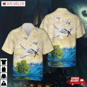 Us Navy Douglas A-1 Skyraider "papoose Flight" Of Va-176 Hawaiian Shirt