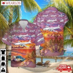 Us Navy Douglas C-118 Liftmaster Of Vr-21 Hawaiian Shirt