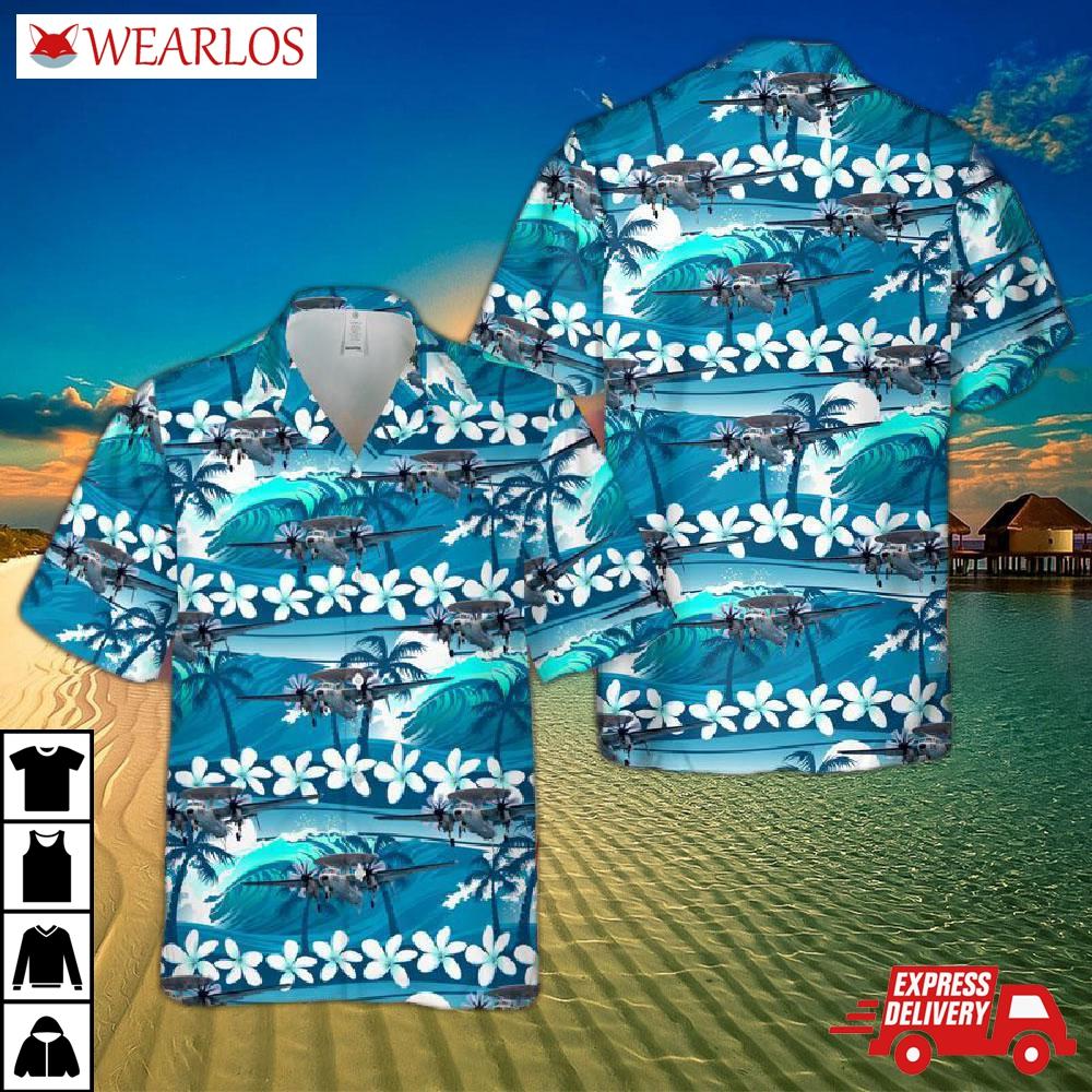 Us Navy E-2 Hawkeye Airborne Command And Control Aircraft Hawaiian Shirt