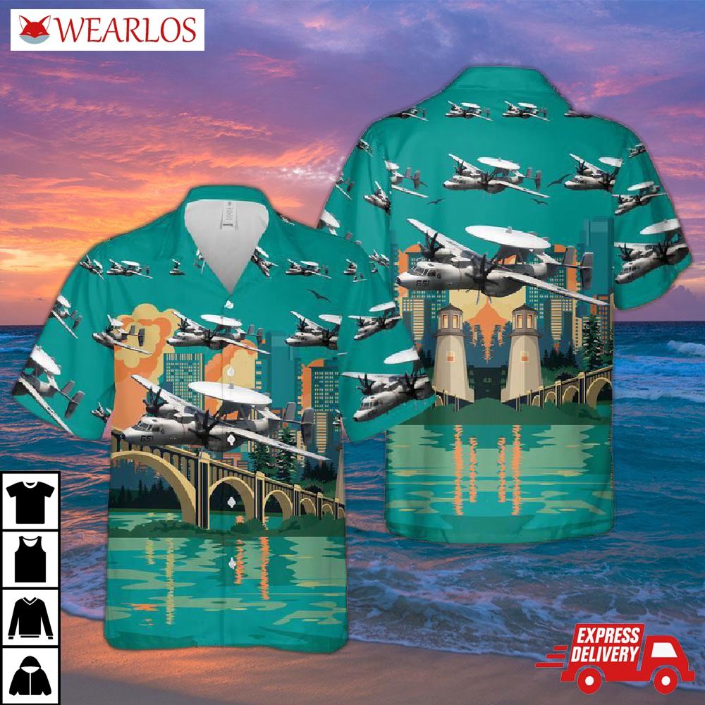 Us Navy E-2c Hawkeye Of Vaw-120 Greyhawks Hawaiian Shirt