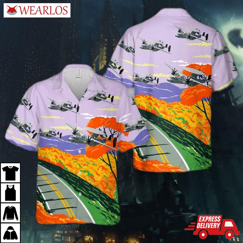 Us Navy E-2d Of Vaw-125 Tigertails Hawaiian Shirt