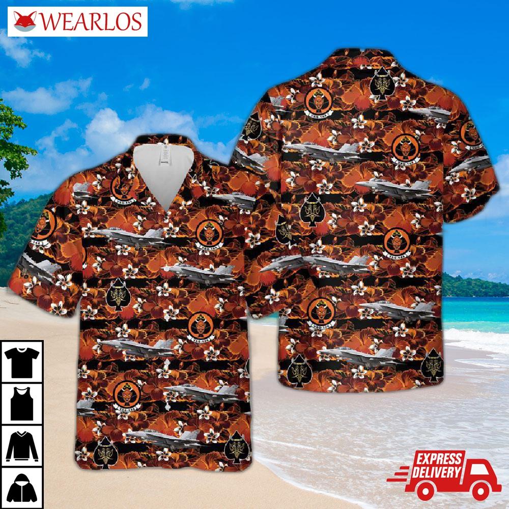 Us Navy Ea-18g Growler Of Vaq-144 Main Battery Hawaiian Shirt