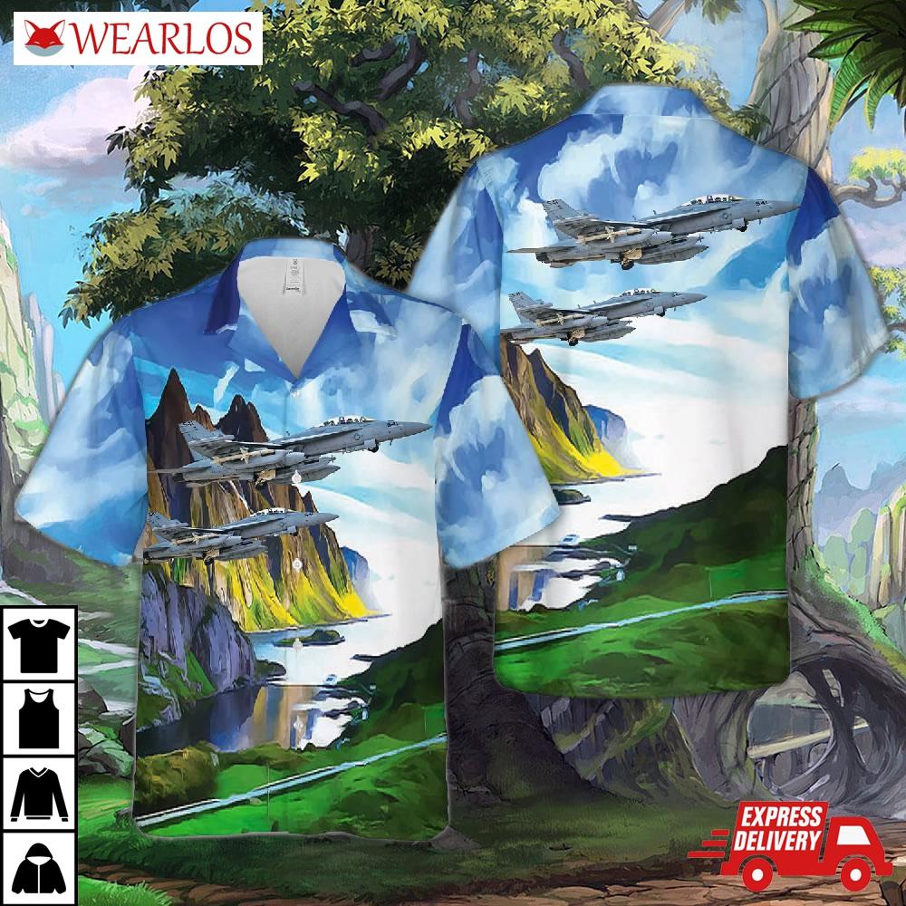 Us Navy Ea-18g Growler (vaq-132) During Exercise Red Flag 21-1 Hawaiian Shirt