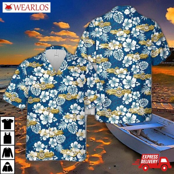 Us Navy Engineering Duty Officer Qualification Insignia Hawaiian Shirt