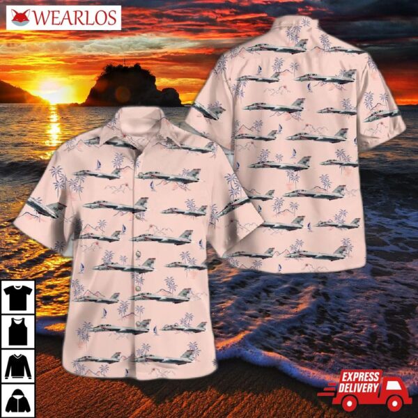 Us Navy F-14a Tomcat Of Vf-114 "aardvarks" Hawaiian Shirt