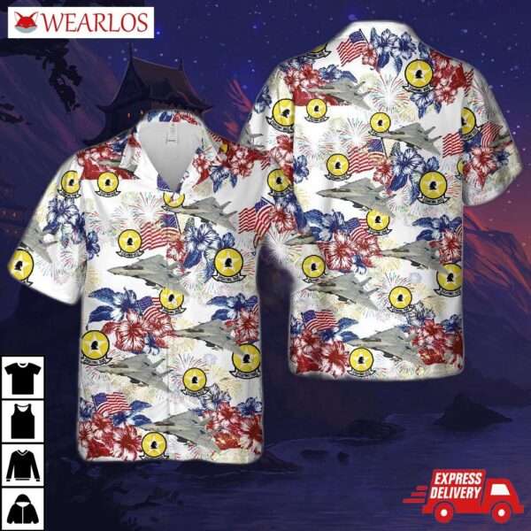 Us Navy F-14a Tomcat Of Vf-202 "superheats", 4th July Hawaiian Shirt