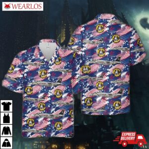 Us Navy F-14a Tomcat Of Vf-84 "jolly Rogers", 4th July Hawaiian Shirt