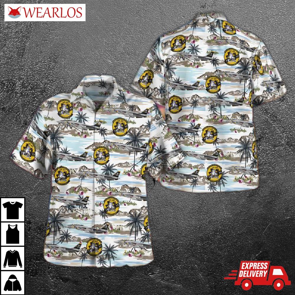 Us Navy F-14a Tomcat Of Vf-84 Jolly Rogers Hawaiian Shirt