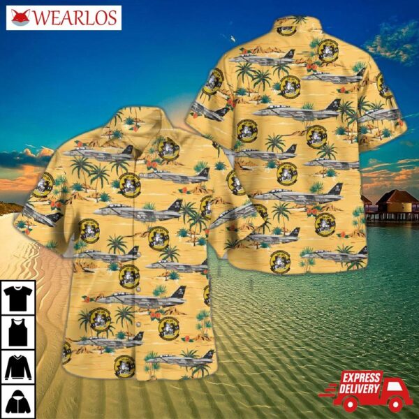 Us Navy F-14a Tomcat Of Vf-84 "jolly Rogers" Hawaiian Shirt