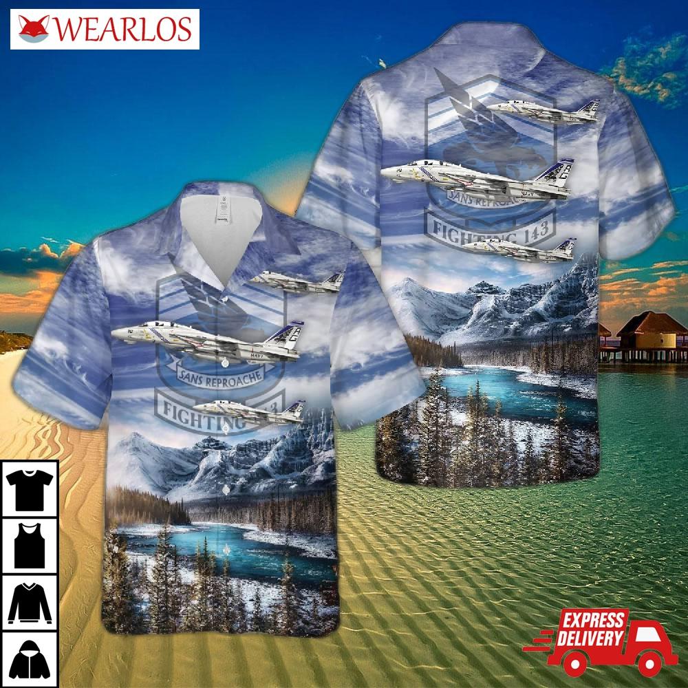 Us Navy F-14b Tomcat Of Vfa-143 ''pukin Dogs'' Hawaiian Shirt
