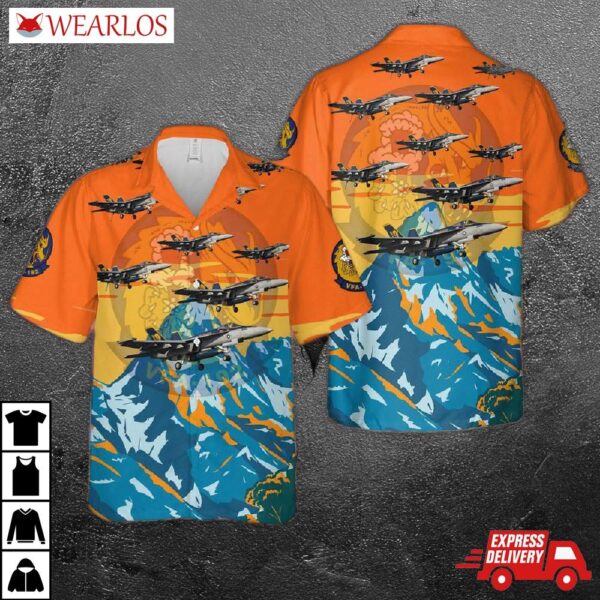 Us Navy F/a-18 Hornet Of Strike Fighter Squadron 192 (vfa-192) "golden Dragons" Hawaiian Shirt