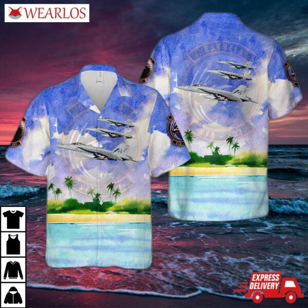 Us Navy F/a-18e Super Hornet Of Vfa-137 "kestrels" Hawaiian Shirt
