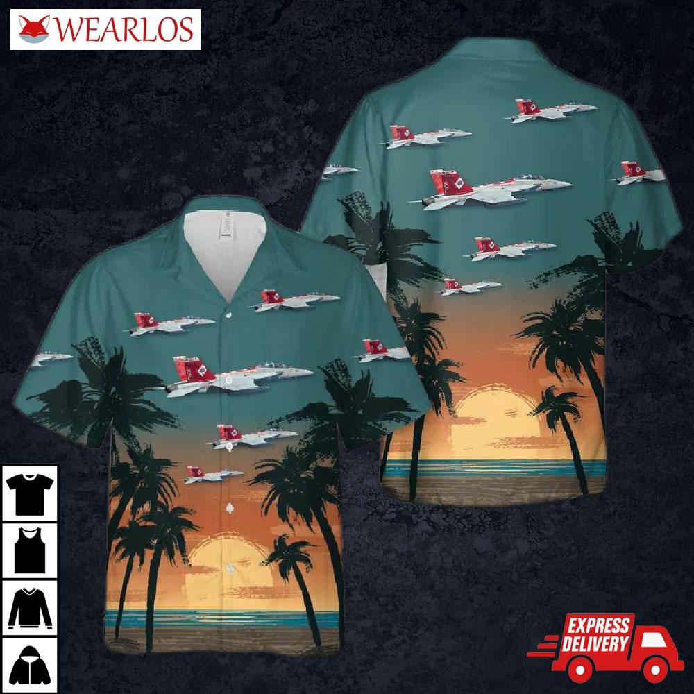 Us Navy F/a-18f Super Hornet Of Vfa-102 Hawaiian Shirt
