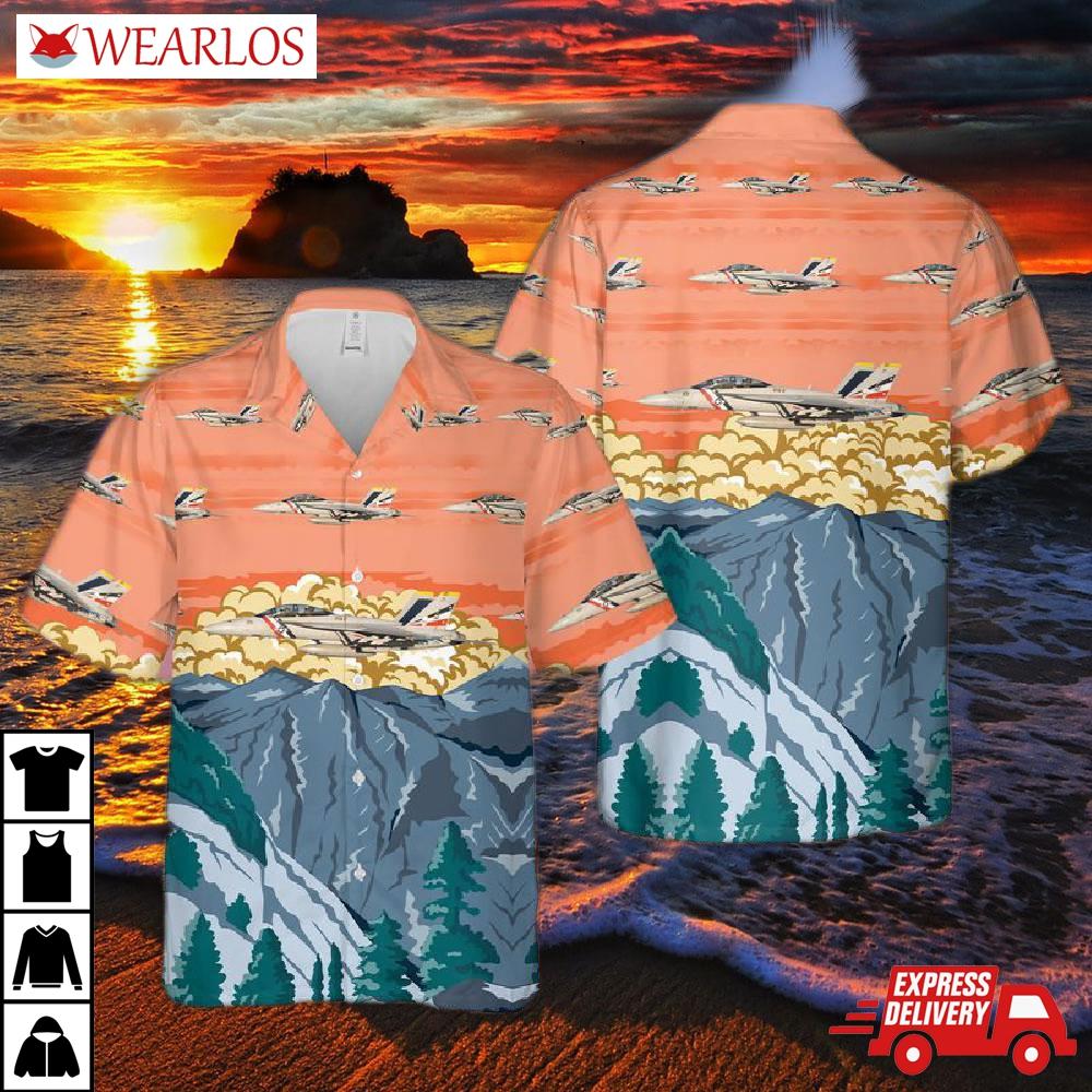 Us Navy Fa-18f Super Hornet Of Vfa-2 Bounty Hunters Hawaiian Shirt