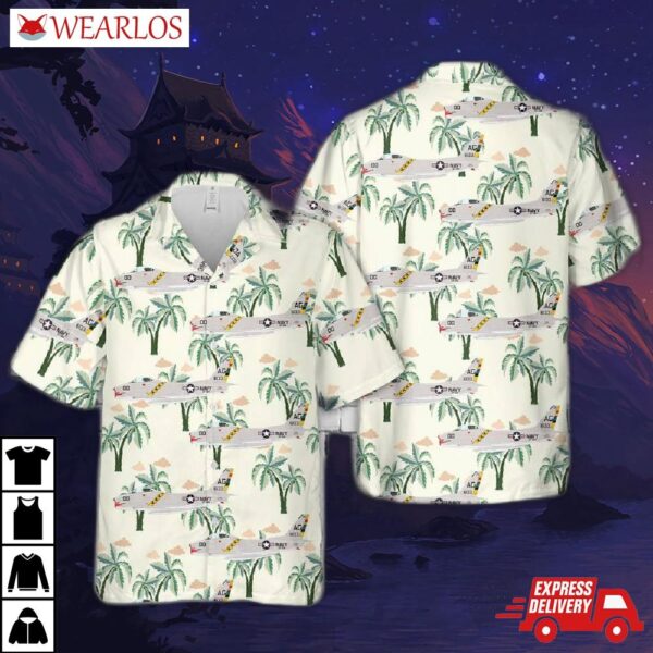 Us Navy Fj-3m Fury Of Vf-84 "jolly Rogers" Hawaiian Shirt