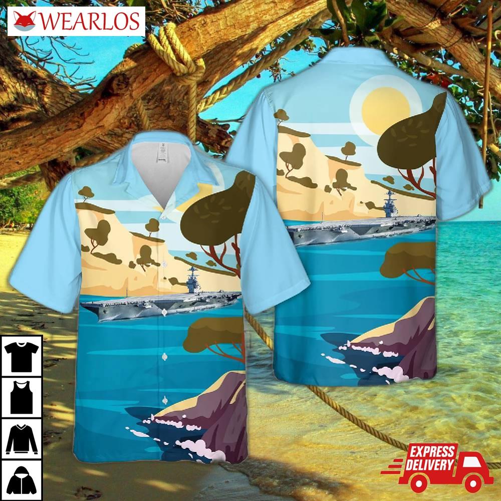 Us Navy Gerald R. Ford-class Aircraft Carrier Hawaiian Shirt
