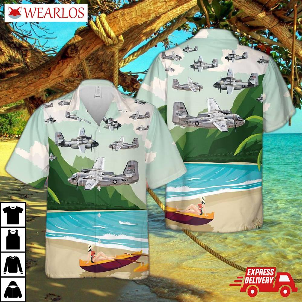 Us Navy Grumman C-1 Trader Cod Vrc-50 Hawaiian Shirt