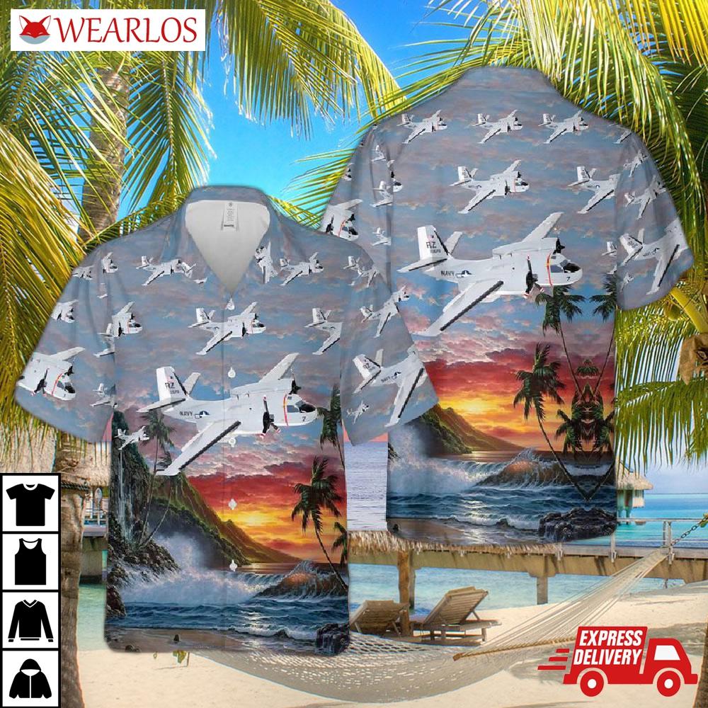 Us Navy Grumman C-1a Trader Of Vr-21 Hawaiian Shirt