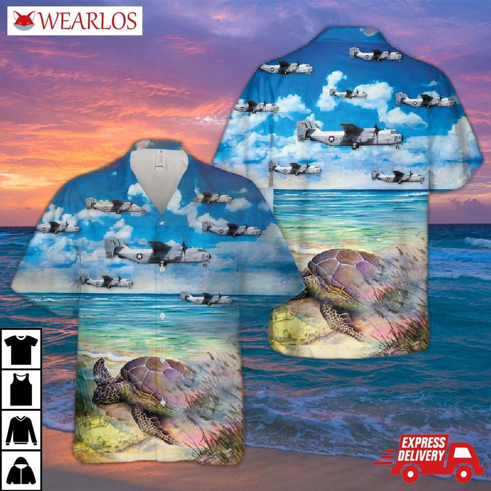 Us Navy Grumman C-2a Greyhound Of Vr-24 (lifting Eagles) Hawaiian Shirt