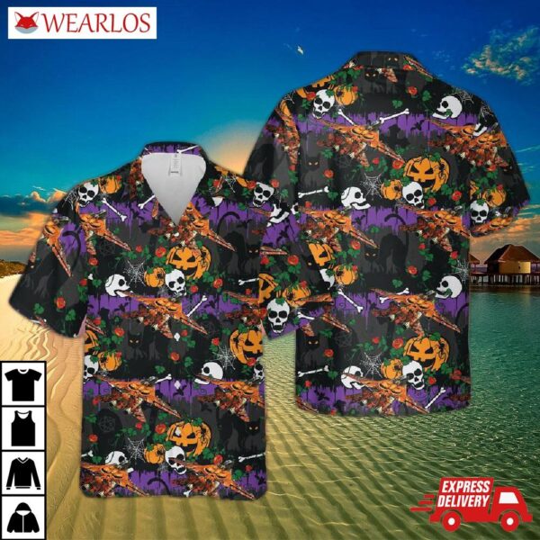 Us Navy Grumman F-14 Tomcat Halloween Hawaiian Shirt