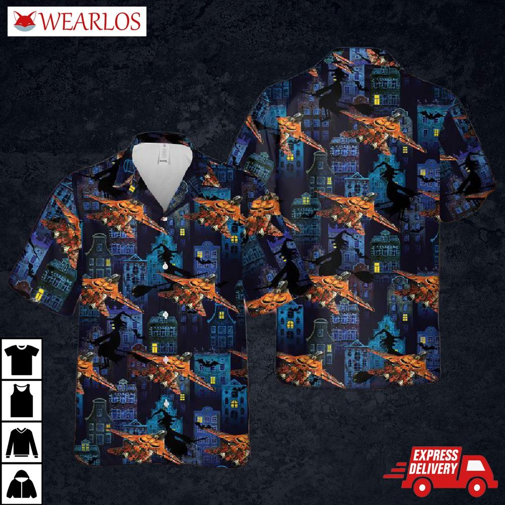 Us Navy Grumman F-14 Tomcat Halloween Hawaiian Shirt