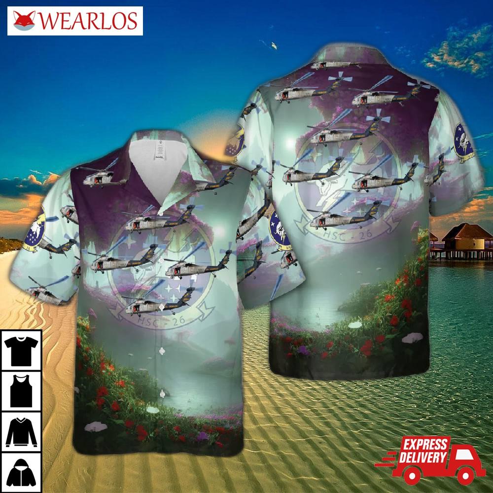 Us Navy - Helicopter Sea Combat Squadron 26 Hsc-26 'chargers' Hawaiian Shirt