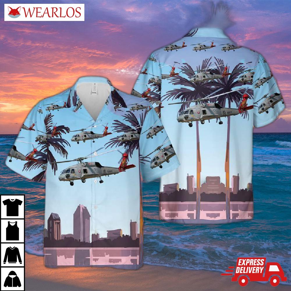 Us Navy Hs-10 Warhawks Sh-60f Seahawk Hawaiian Shirt
