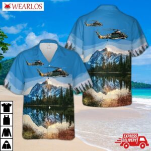 Us Navy Kaman Sh-2f Seasprite Of Hsl-33 Seasnakes Hawaiian Shirt