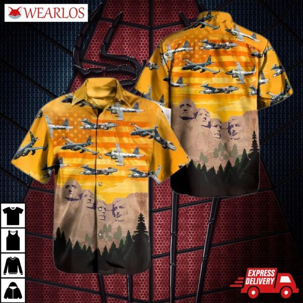 Us Navy Lockheed P-2 Neptune Independence Day Mt. Rushmore Hawaiian Shirt