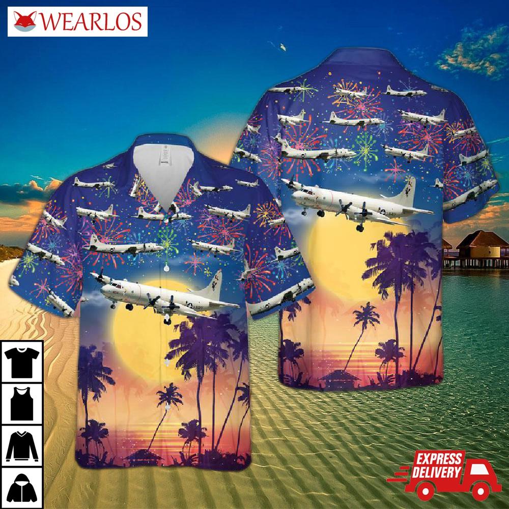 Us Navy Lockheed P-3 Orion 4th Of July Hawaiian Shirt