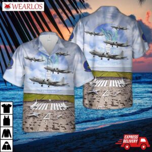 Us Navy Lockheed P-3c Orion (buno 160287) From Patrol Squadron 4 (vp-4) The Skinny Dragons Hawaiian Shirt