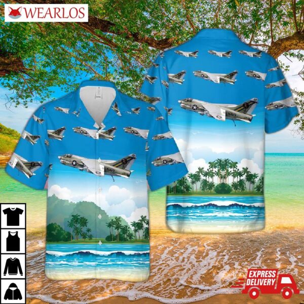 Us Navy Ltv A-7e Corsair Ii Of Va-66 The Waldos Hawaiian Shirt