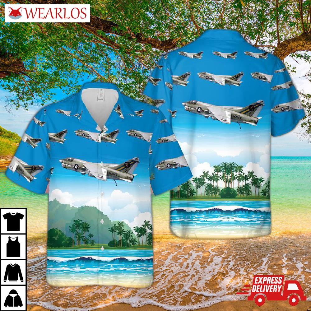 Us Navy Ltv A-7e Corsair Ii Of Va-66 The Waldos Hawaiian Shirt