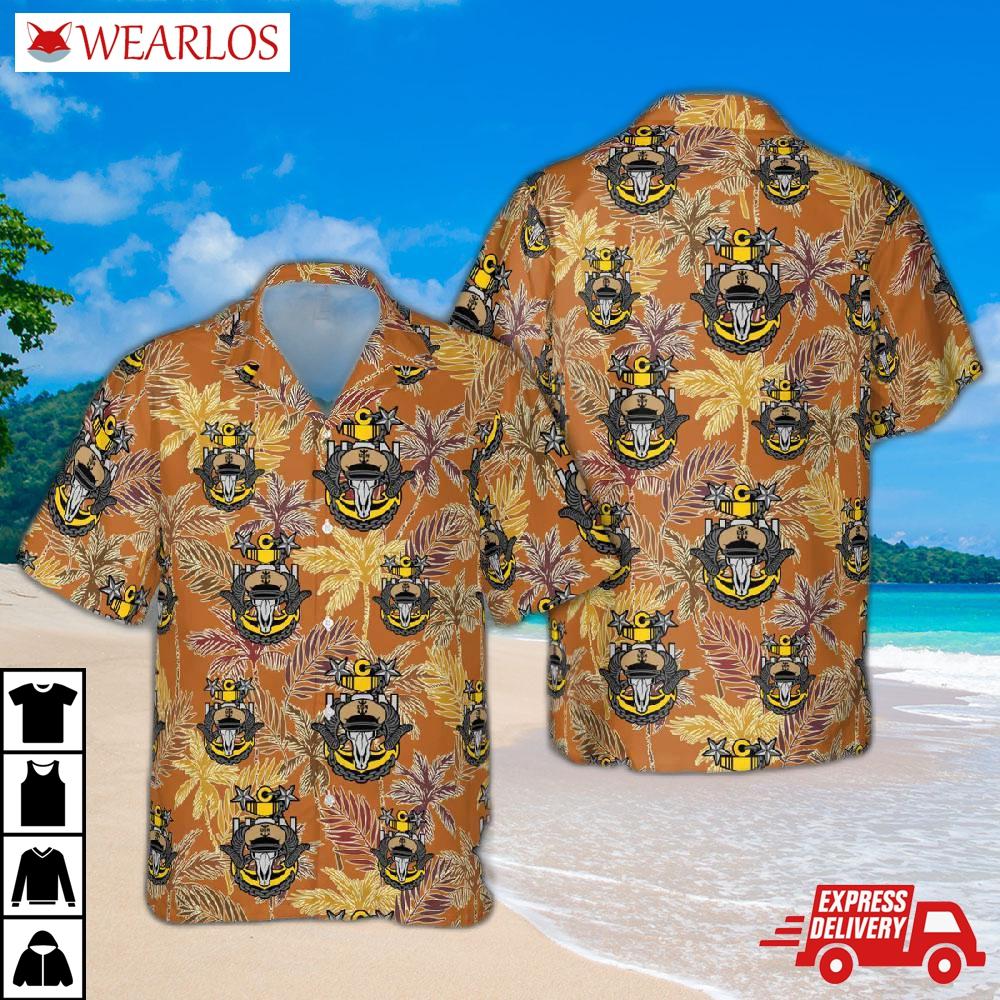 Us Navy Master Chief Goat Skull Anchor Hawaiian Shirt