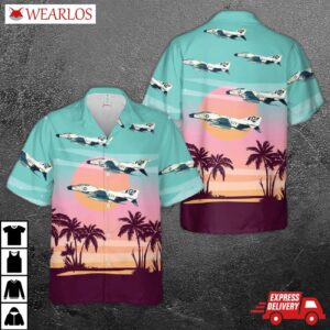 Us Navy Mcdonnell F-4b Phantom Ii Of Vf-84 "jolly Rogers" Hawaiian Shirt