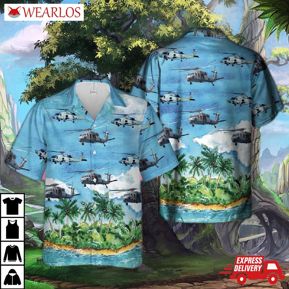 Us Navy Mh-60 Seahawk Helicopter Hawaiian Shirt