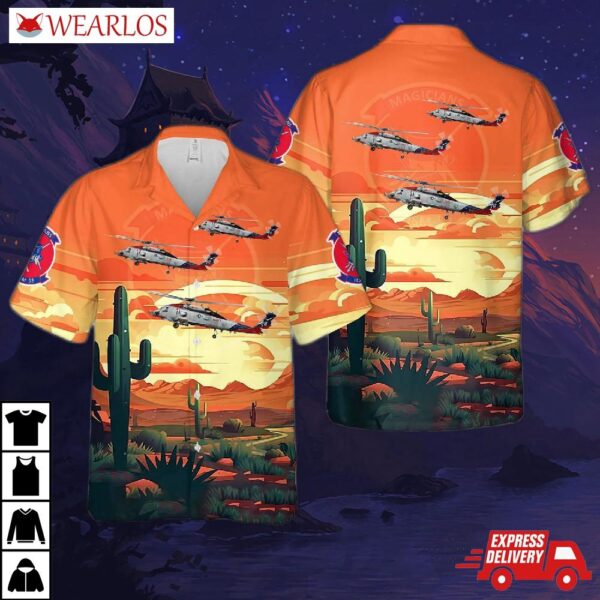 Us Navy Mh-60r "seahawk" Hsm-35 "magician" Hawaiian Shirt
